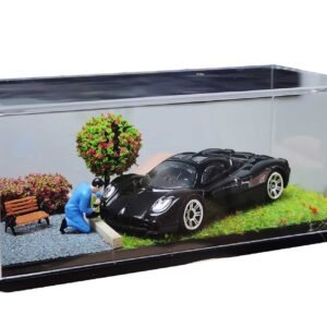 Otypus 1/64 Scale diecast Display Case- Clear Storage Case with Realistic Urban Road Scene for 1:64 Model Cars-Spring