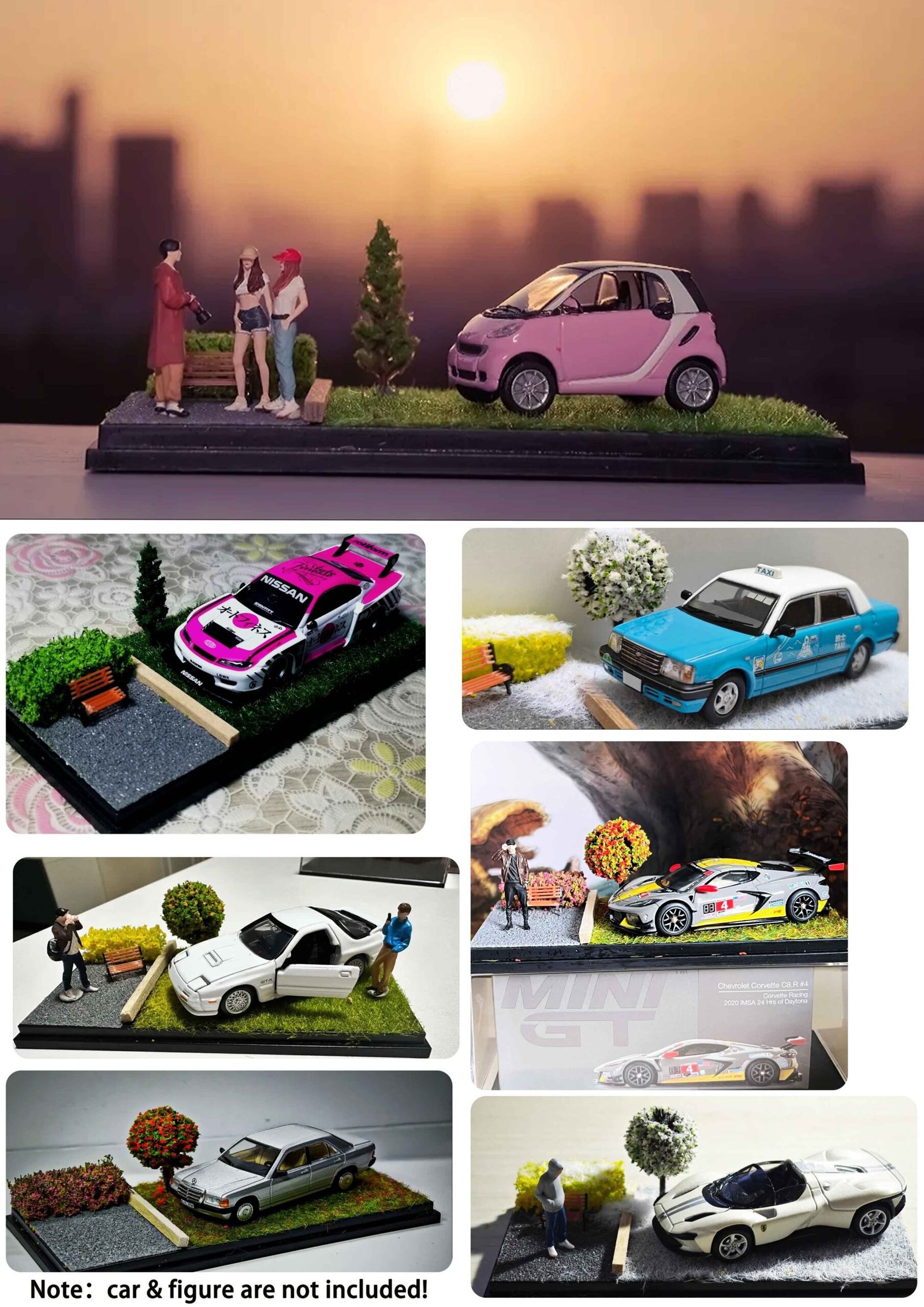 Otypus 1/64 Scale diecast Display Case- Clear Storage Case with Realistic Urban Road Scene for 1:64 Model Cars-Four Season) - Image 2