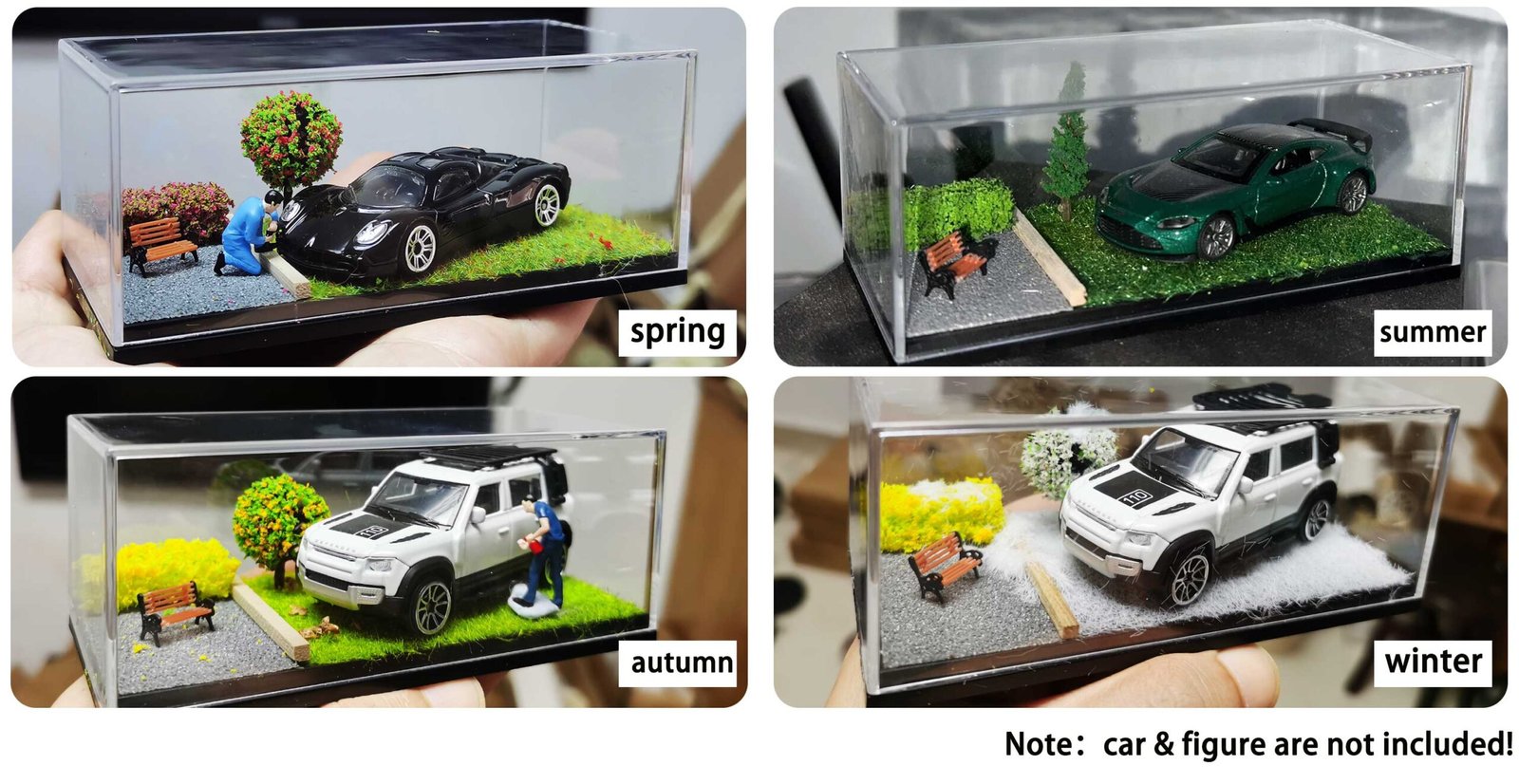 Otypus 1/64 Scale diecast Display Case- Clear Storage Case with Realistic Urban Road Scene for 1:64 Model Cars-Four Season) - Image 3