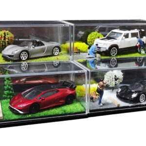 Otypus 1/64 Scale diecast Display Case- Clear Storage Case with Realistic Urban Road Scene for 1:64 Model Cars-Four Season)