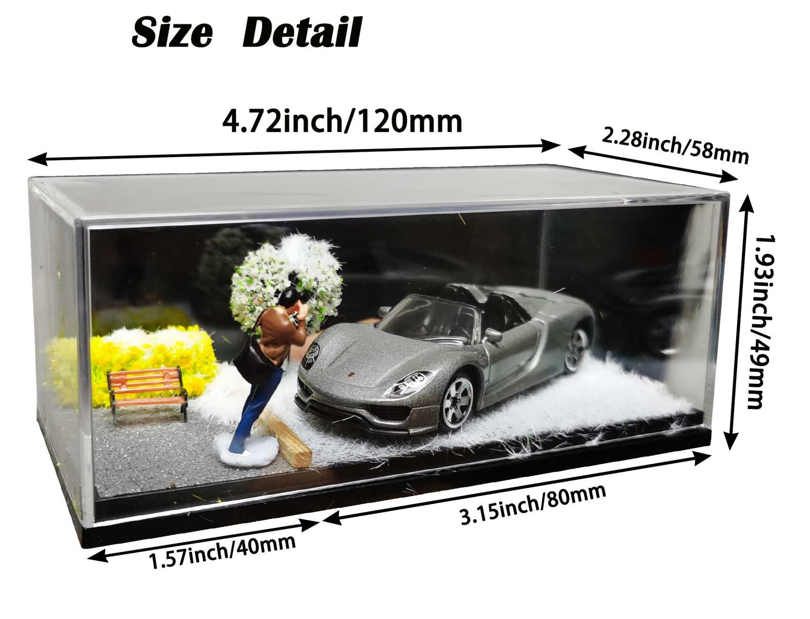 Otypus 1/64 Scale diecast Display Case- Clear Storage Case with Realistic Urban Road Scene for 1:64 Model Cars-winter - Image 6