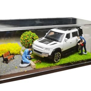 Otypus 1/64 Scale diecast Display Case- Clear Storage Case with Realistic Urban Road Scene for 1:64 Model Cars-Fall