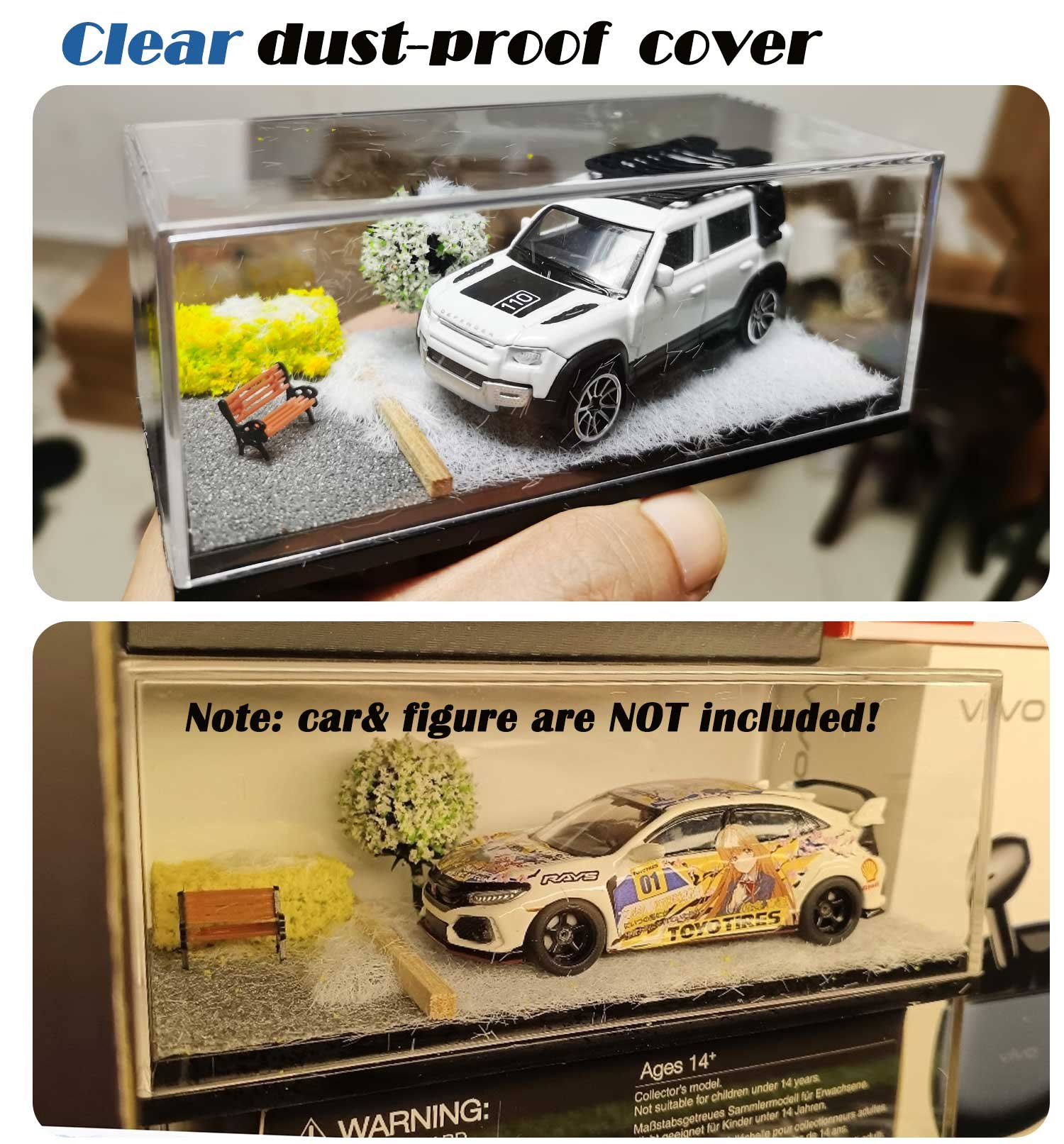 Otypus 1/64 Scale diecast Display Case- Clear Storage Case with Realistic Urban Road Scene for 1:64 Model Cars-winter - Image 4